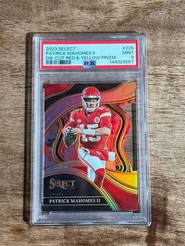 2023 PANINI SELECT PATRICK MAHOMES II # 226 RED YELLOW DIE-CUT PRIZM -PSA 9 MINT