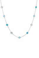 Latelita Sardinien Halskette Silber Blauer Topas 925 Sterling Silber
