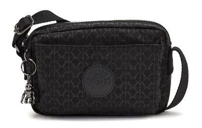 kipling Basic Plus Abanu Crossbody S Umhängetasche Signature Emb Schwarz Neu