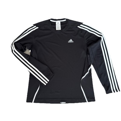 Adidas Long Sleeve Three Stripes Response Athletic Sweat Shirt Men's  S Black