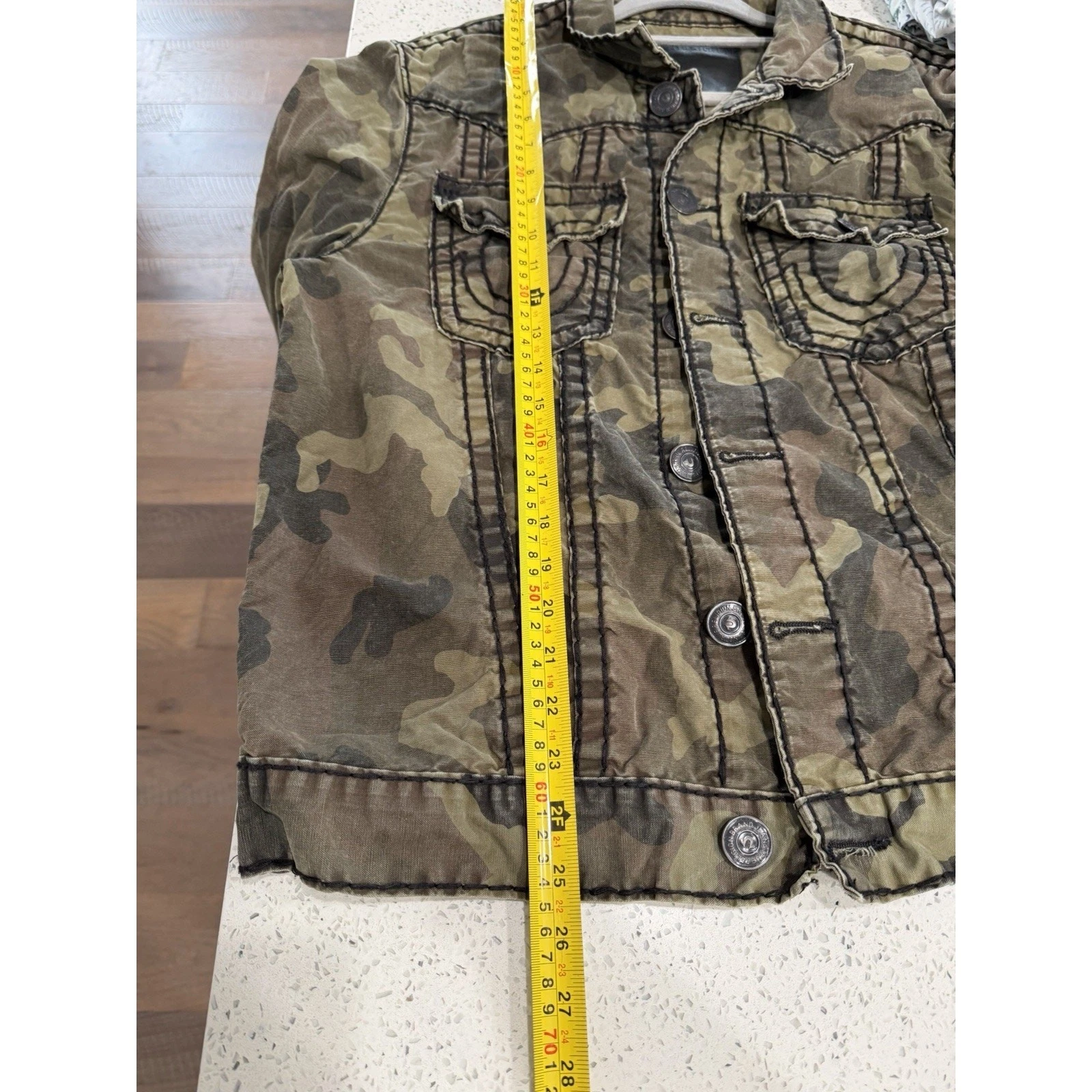 RARE True Religion Jimmy Super T Olive Green Camo Jacket Large image 11