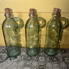 3-Glass Jars With Corks Decorative Use Only 3.14x3.14x8.66in. 8x8x22cm NEW