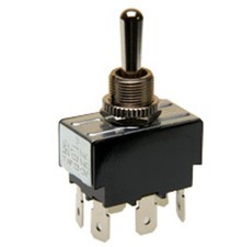 1244-Q/20B Double Pole Toggle Switch, On-Off-Momentary On, Spade Terminals