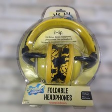 iHip SpongeBob Foldable Headphones with Soft Earpads Inline Volume Control