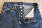 Wonderful Levi's 501 Mens Straight Leg Jeans W32 L32 Soft Dark Blue button 32x32 — photo 10