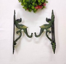 Curved Tail Parrot Wall Hook Set Brass Peacock Royal Theme Wall Hanger CA167