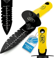 Metal Detector Shovel with Sheath, Heavy Duty Double Serrated Edge Digger Tool 