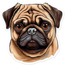 Pug Dog - Vinyl Decal Sticker - Car Window Laptop - ebn11329