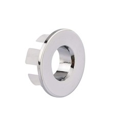 Sink Basin Trim Overflow Cover Brass Insert in Hole Round Caps Chrome