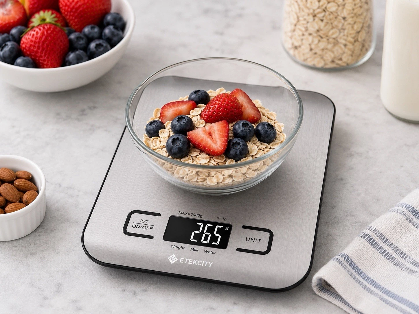 Etekcity Digital Kitchen Scale EK6015 Stainless Steel Food Scale w/ Batteries