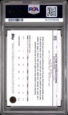 PSA 10 2024 TOPPS CHROME 193 VICTOR WEMBANYAMA Orange REFRACTOR