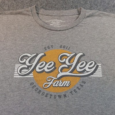 Yee Yee Farm T-Shirt Mens 2XL Gray Georgetown Texas Country Graphic
