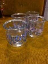 4 Oui Yogurt Jars Pink Flowers 1 Wheat Lot Of 5
