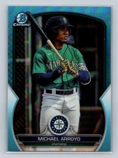 2023 Bowman Draft #BDC-67 Michael Arroyo Chrome Sky Blue Refractor