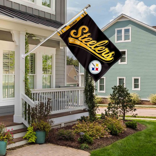 Pittsburgh Steelers Script Logo Premium 3x5 Foot Premium Flag - Picture 5 of 6