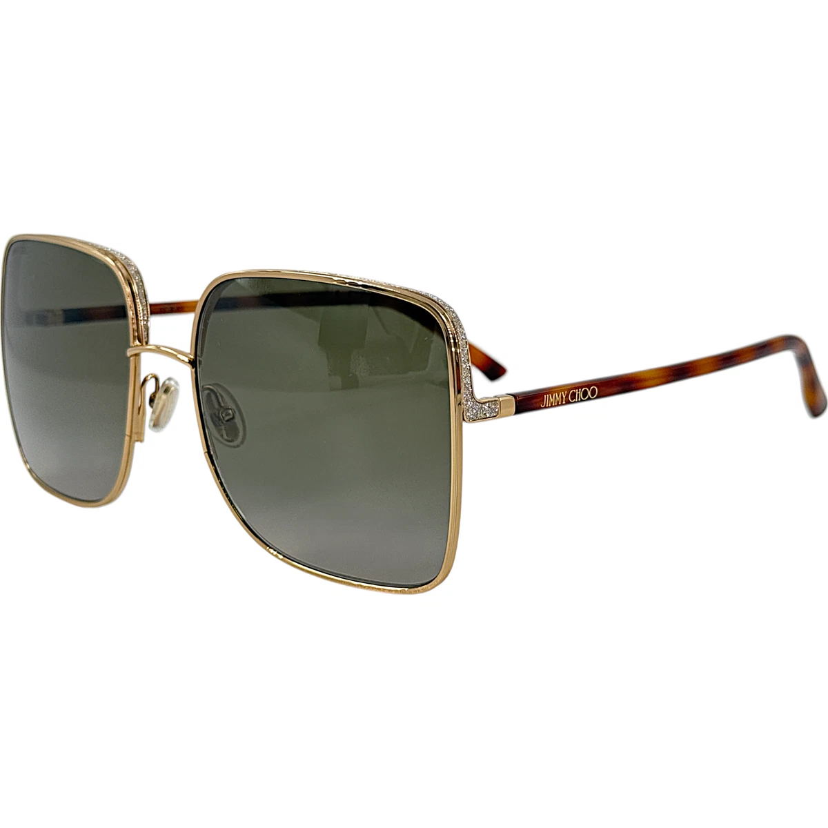 JIMMY CHOO Didi/S Sunglasses AVIATOR FRAMES Gold w/Brown ‼️LOTS OF SCRATCHES‼️ Jimmy Choo Gold Aviator Sunglasses for Women | eBay main image 2