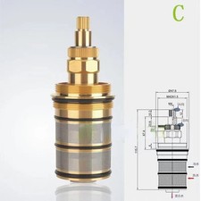 Thermostatic Cartridge for Bath Shower Brass Plastic Replacement Valve Core++