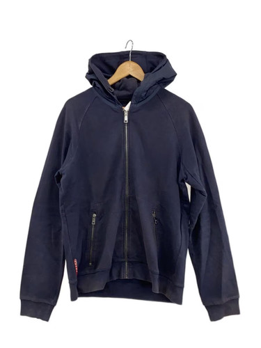 PRADA Nylon Panel Zip Hoodie SJC569 R191 L Navy