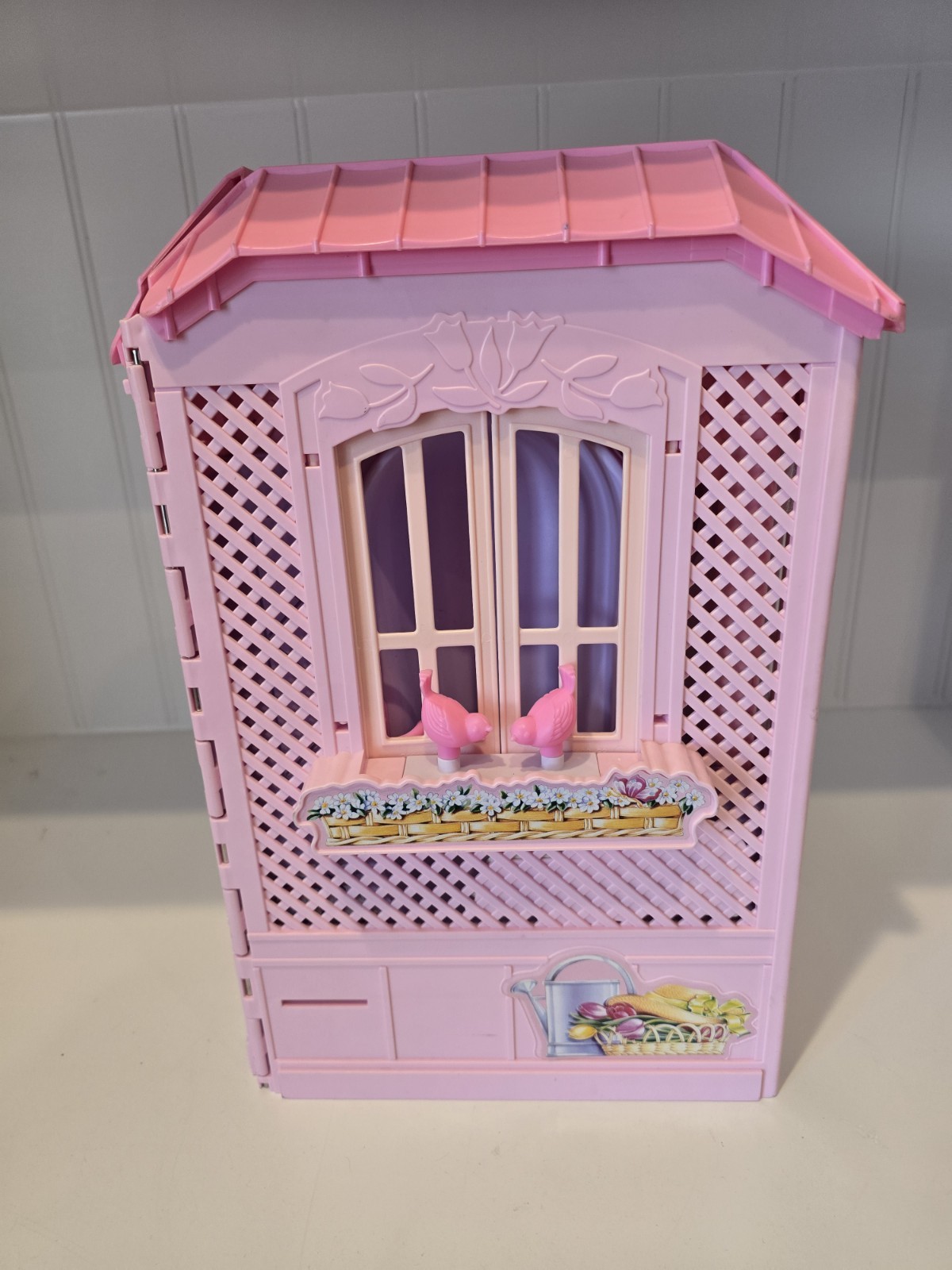 RARE 2000 Mattel Barbie Pink Portable Fold Up Magi-Key Doll House