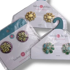 NEW Lindsay Phillips Interchangeable Snaps Collector Edition shell Pearl Sequin