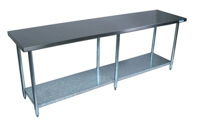 BK Resources CVT-9630 96''W x 30''D 16 Gauge Stainless Steel Work Table