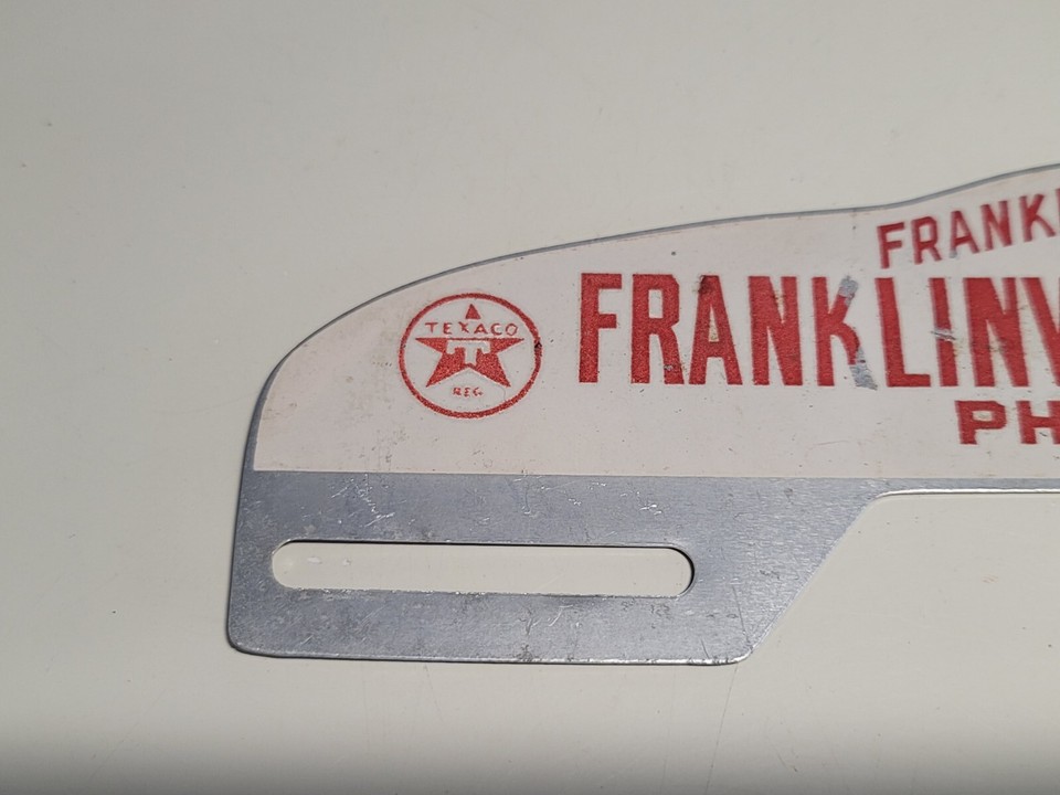 Original Franklinville Motor Co. Texaco License Plate Topper Gas Oil N