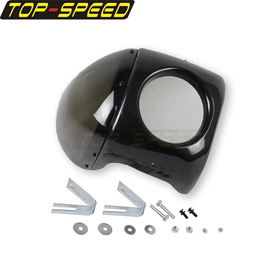 Carenado de faros delanteros de 7" y parabrisas de humo para Yamaha Honda Kawasaki Suzuki Foto 4 de 4