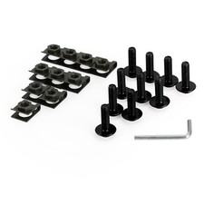 Motorcycle Aluminum Fairing Screen M6x20mm Screw Bolts Clips kit Black QTY 10 T9