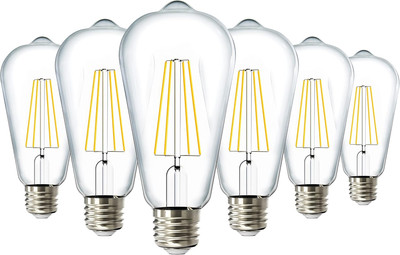 Sunco 6 Pack 60W Vintage LED Edison Bulbs Equivalent 8.5W CRI92 800 Lumens, Dimm