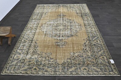 Oushak Türkisch Vintage Teppich 6x9 Kelim Rug Anatolisch Handarbeit Boho Deko...
