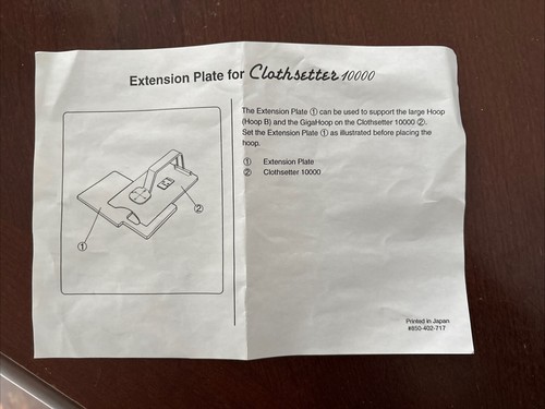 Janome Clothsetter 10000 for Embroidery Machines~Hoops A, B, C~Instructions/Box - 第 14/14 張圖片