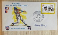 Mark Koenig Signed 1988 Grenada Baseball FDC Cachet Cover New York Yankees Lot 2