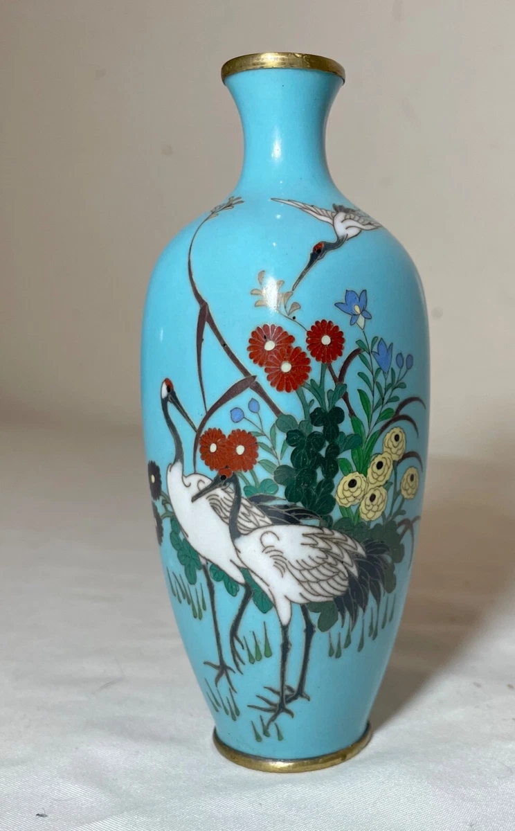 蓝色日本古董花瓶| eBay