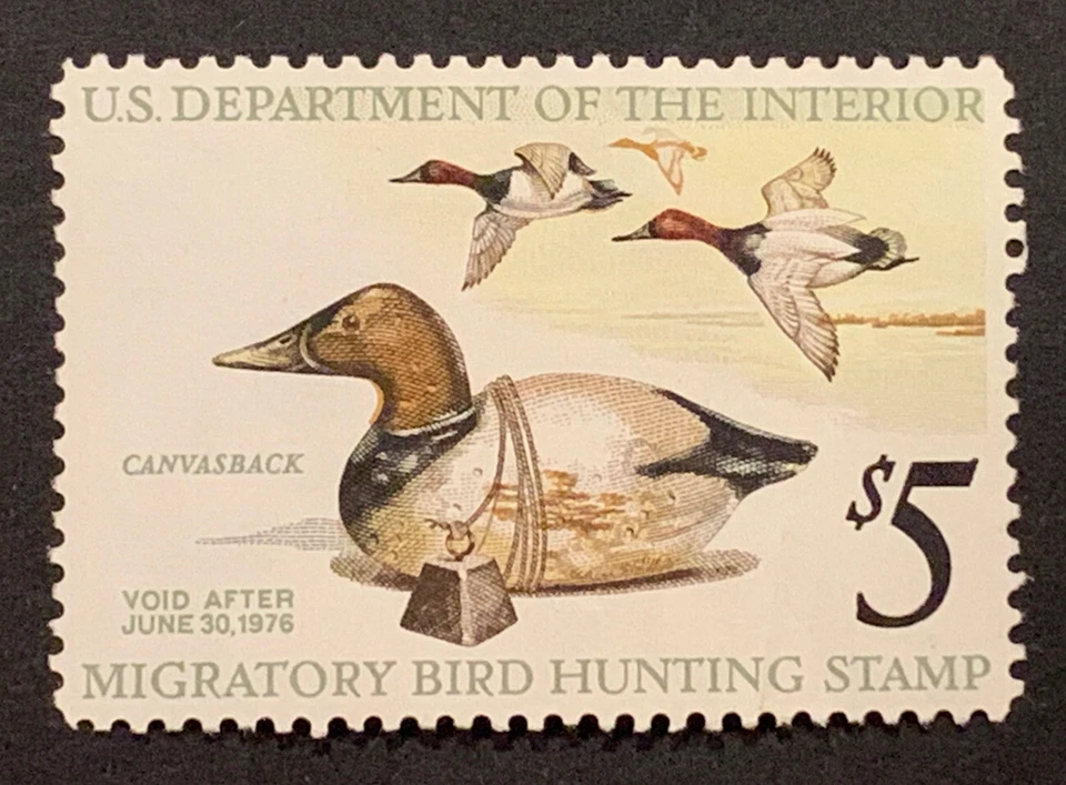 Travelstamps: US Stamps scott #rw42 $5.00 issue of 1975 Mint Original Gum Hinged - Image 2 of 4