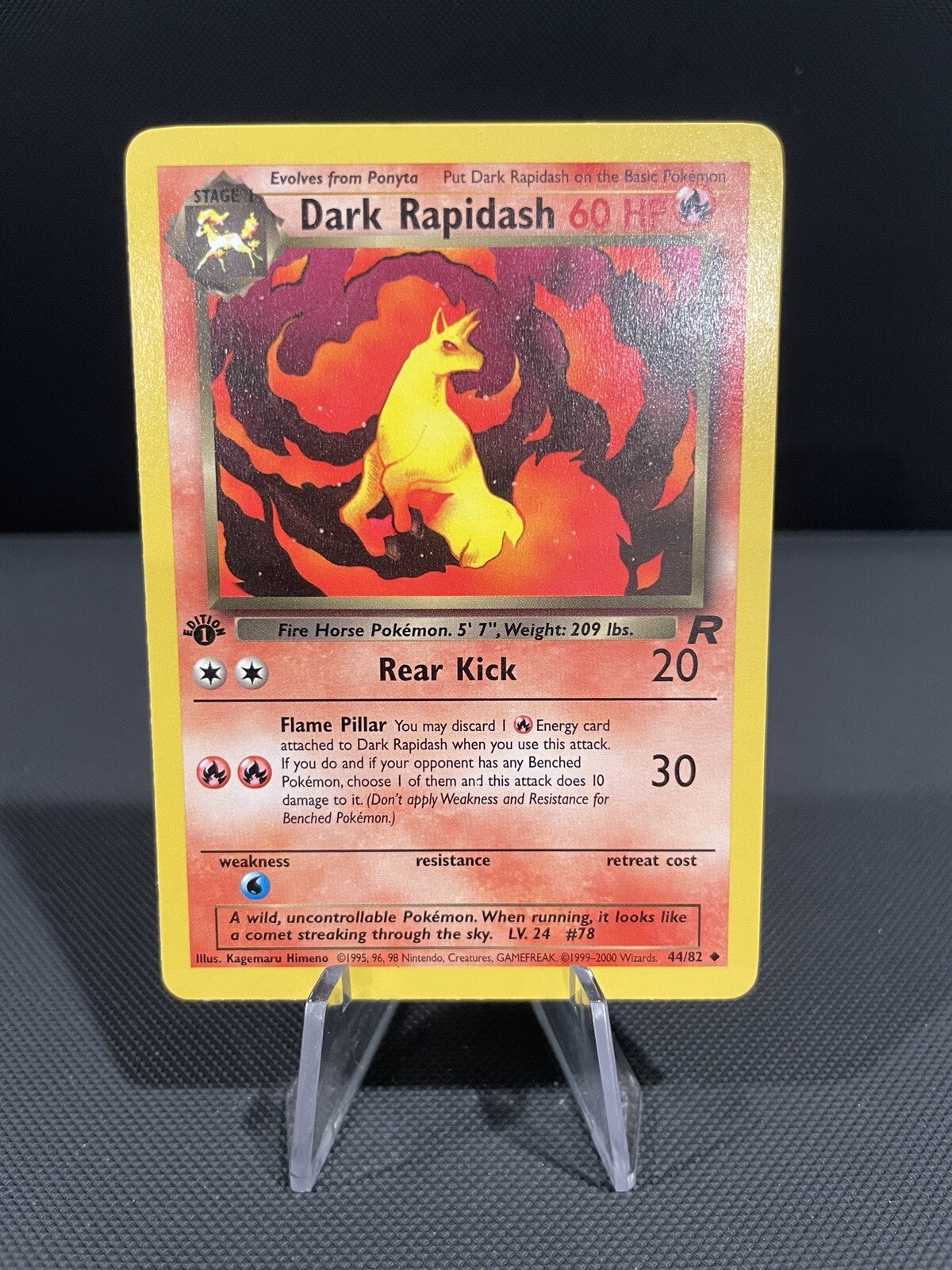 Pokémon Card 1ST EDITION Dark Rapidash Team Rocket 44/82 WotC Vintage 2000 NM