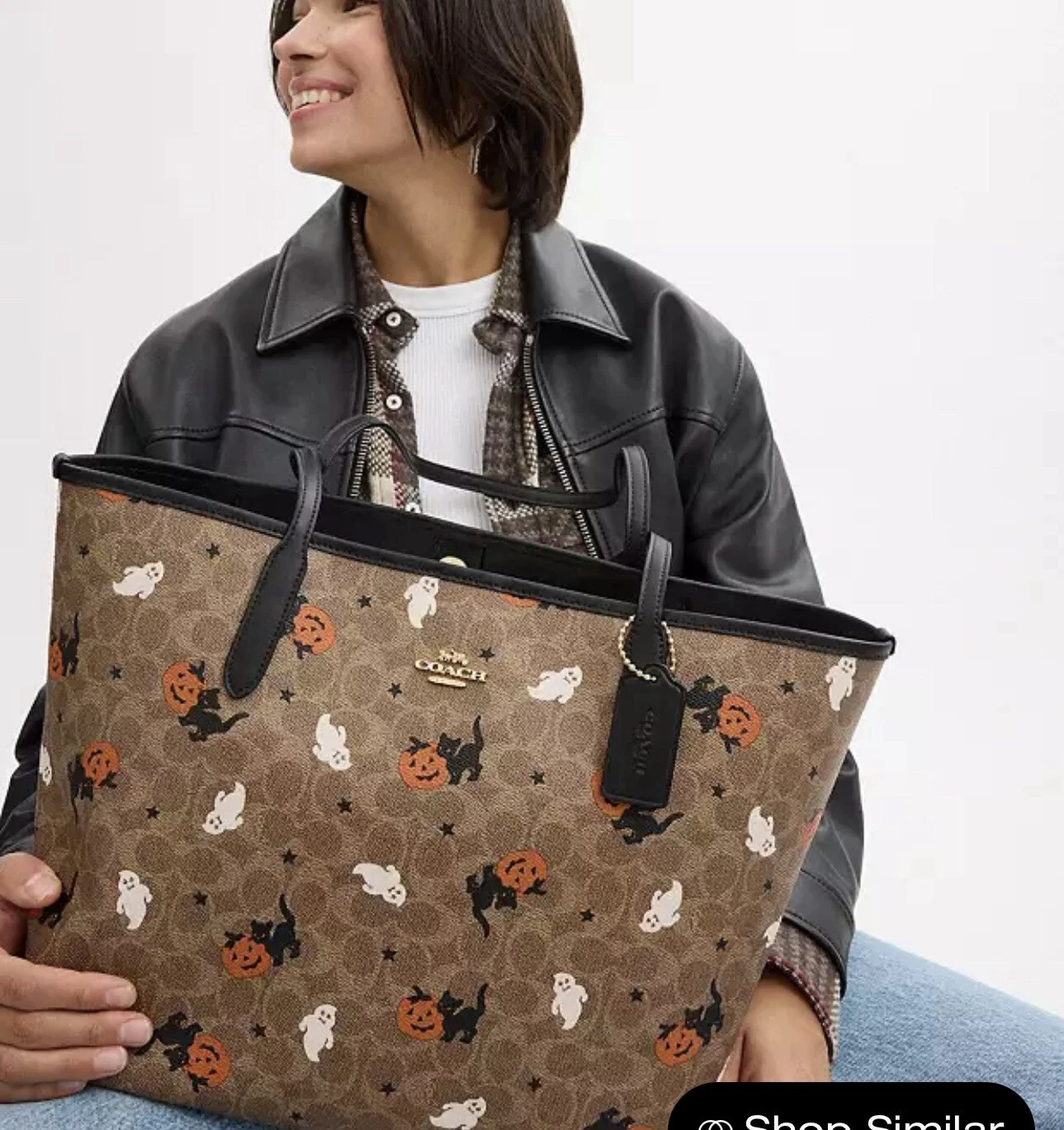 Borsa Coach CW450 City nuova con etichetta in tela firmata con Halloween 2024 ?? gatto