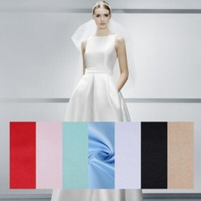 1 yard 150cm Heavy bridal wedding satin fabric polyester matt sateen quality