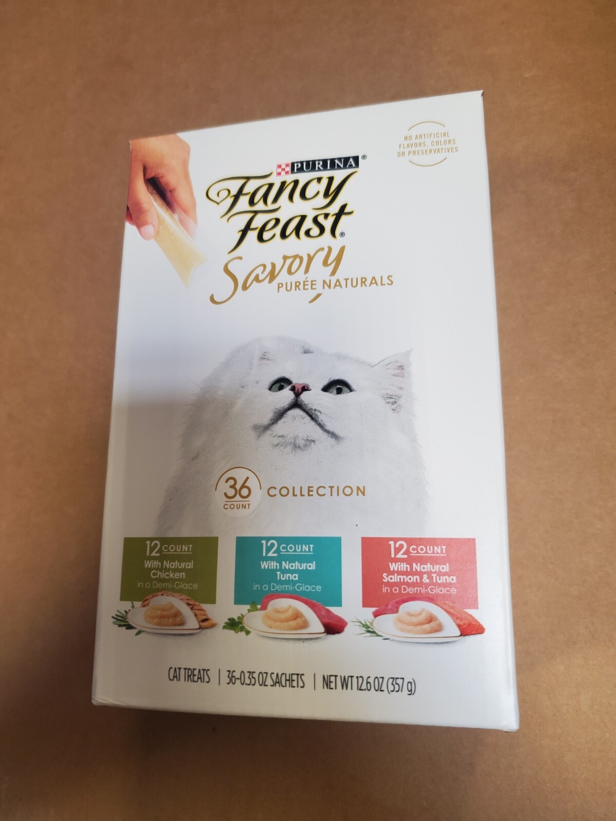 Fancy Feast Savory Puree Pouches, Variety Pack, 0.35 Ounce(36 Count