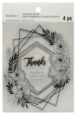 Recollections Floral Geometric Frame Stamp Die Set 658141 Thanks Flowers