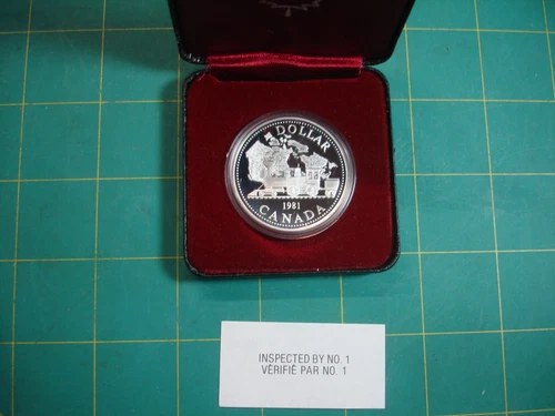 1981 ROYAL CANADIAN MINT PROOF SILVER DOLLAR STEAM LOCOMOTIVE TRAIN COIN