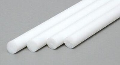 Evergreen Styrene Round Rod 1/8 .125 (4) - Model Railroad Scratch Building