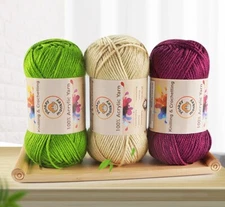 3-Pack Premium Acrylic Fancy Yarn by Yonkey Monkey. Great for Knitting Crochet