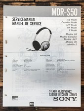 Sony MDR-S50 Headphones Service Manual Original 