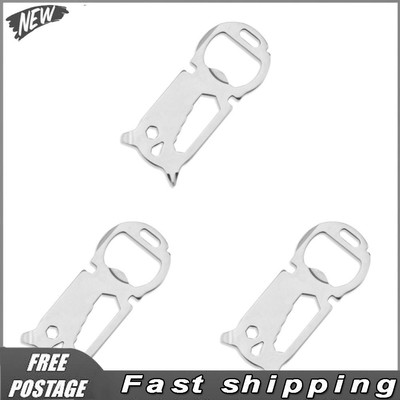 Multifunction Card Bottle Opener Key Chain Wrench Camping Tool (Silver)