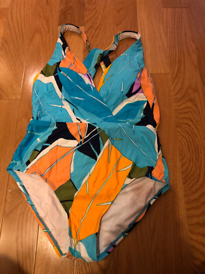 jantzen Bold Feather Wrap One-peace swimsuit, Size  6