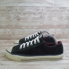 Vintage Converse Shoes Womens 8.5 Mens 6.5 Green Blue Corduroy Made in USA Low