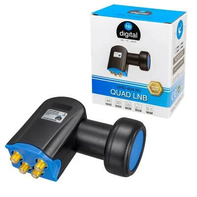 HB-DIGITAL 4 partecipanti diretti 4x DIGITALE Quad LNB LNC FULL Ultra HD HD+ 3D 4K HDTV SKY