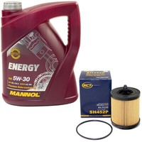 MotoröL Set 5W-30 5 Liter + ÖLfilter SH 452 P FüR Opel Vectra B Astra Speedster