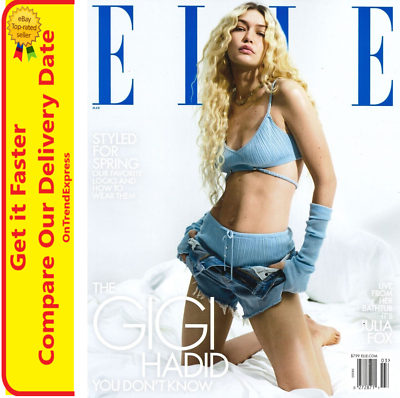 ELLE US Magazine Issue March 2023 The Gigi Hadid You Don't Know | eBay