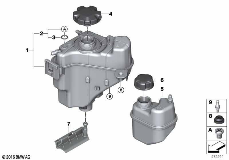 BMW Genuine Expansion Tank Screw Plug Fits F20 LCI F21 LCI F40 F22 17135A1BD89